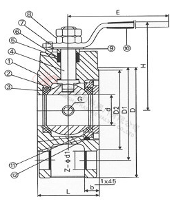BQ71F薄型保溫球閥外形結構圖